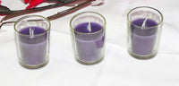 Purple Wax Votive Table Candle in Clear Glass Holder - Small