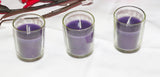 Purple Wax Votive Table Candle in Clear Glass Holder - Small