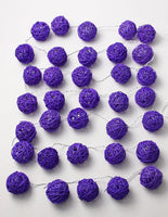 Purple Rattan Ball Decorative Party Wedding LED Lights Decor - 10 metre long with 100 bulb/balls Xmas decorations