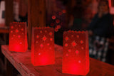 10 Pack Red STAR Luminary Bags - Wedding, Reception, Christmas, and Party Décor - Paper Candle Bag - Blank Luminaria - Holiday Candle Lantern