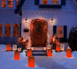 10 Pack Red STAR Luminary Bags - Wedding, Reception, Christmas, and Party Décor - Paper Candle Bag - Blank Luminaria - Holiday Candle Lantern