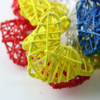 Multi Mix Coloured Heart Rattan Decorative Party Wedding LED Lights - 10 metre long with 100 bulb/hearts