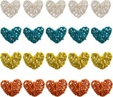 Multi Mix Coloured Heart Rattan Decorative Party Wedding LED Lights - 10 metre long with 100 bulb/hearts