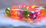 Multicoloured Rainbow Cane Wicker Rattan Ball Style - 2m Long Battery Powered fairy lights xmas birthday party event table centrepiece decor