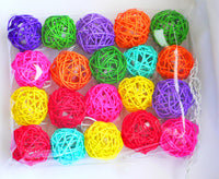 Multicoloured Rainbow Cane Wicker Rattan Ball Style - 2m Long Battery Powered fairy lights xmas birthday party event table centrepiece decor