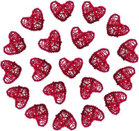 Red Cane Rattan Heart -LED Mains Plug Lights - 5 metre long - Romantic Valentines Decoration Gift