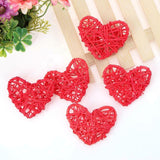 Red Cane Rattan Heart -LED Mains Plug Lights - 5 metre long - Romantic Valentines Decoration Gift
