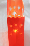 10 Pack Red STAR Luminary Bags - Wedding, Reception, Christmas, and Party Décor - Paper Candle Bag - Blank Luminaria - Holiday Candle Lantern