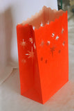 10 Pack Red STAR Luminary Bags - Wedding, Reception, Christmas, and Party Décor - Paper Candle Bag - Blank Luminaria - Holiday Candle Lantern