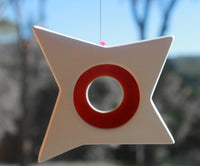 Hanging Candle Holder- Star - Outdoor/Indoor - Red  n White - Outdoor garden decor