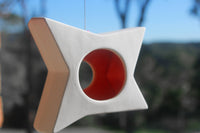 Hanging Candle Holder- Star - Outdoor/Indoor - Red  n White - Outdoor garden decor