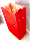 10 Pack Red Heart  Valentines Luminary Bags - Wedding, Reception, Xmas, and Party Décor - Paper Candle Bag - Blank Luminaria - Holiday Candle Lantern (Copy)