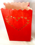 10 Pack Red Heart  Valentines Luminary Bags - Wedding, Reception, Xmas, and Party Décor - Paper Candle Bag - Blank Luminaria - Holiday Candle Lantern (Copy)