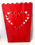 10 Pack Red Heart  Valentines Luminary Bags - Wedding, Reception, Xmas, and Party Décor - Paper Candle Bag - Blank Luminaria - Holiday Candle Lantern (Copy)