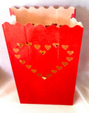10 Pack Red Heart  Valentines Luminary Bags - Wedding, Reception, Xmas, and Party Décor - Paper Candle Bag - Blank Luminaria - Holiday Candle Lantern (Copy)