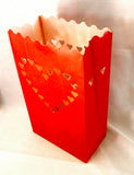 10 Pack Red Heart  Valentines Luminary Bags - Wedding, Reception, Xmas, and Party Décor - Paper Candle Bag - Blank Luminaria - Holiday Candle Lantern (Copy)