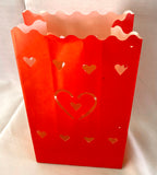 10 Pack Red Heart of Hearts Valentines Luminary Bags - Wedding, Reception, Xmas, and Party Décor - Paper Candle Bag - Blank Luminaria - Holiday Candle Lantern