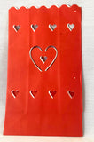 10 Pack Red Heart of Hearts Valentines Luminary Bags - Wedding, Reception, Xmas, and Party Décor - Paper Candle Bag - Blank Luminaria - Holiday Candle Lantern
