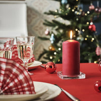 Mixed Pack RED Pillar candles 8cm to 17cm high - xmas table centrepiece design idea