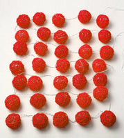 Red Wicker Rattan Ball Style 2m Long Battery Powered fairy lights xmas party event table centrepiece decor