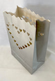 10 Pack Silver HEART Luminary Bags - Wedding, Reception, Christmas, and Party Décor - Paper Candle Bag - Blank Luminaria - Holiday Candle Lantern