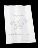 50 Pack White Cake Bag Birthday Wedding Party Christening Lolly Cake Bags Doves Design - Free Post