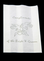 50 Pack White Cake Bag Birthday Wedding Party Christening Lolly Cake Bags Doves Design - Free Post