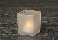 Square Frosted Glass Tea Light Candle Holder - 5cm cube - Wedding Party Table Decor Xmas Homeware