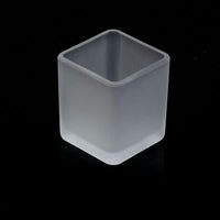 Square Frosted Glass Tea Light Candle Holder - 5cm cube - Wedding Party Table Decor Xmas Homeware