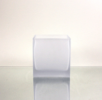 Square Frosted Glass Tea Light Candle Holder - 5cm cube - Wedding Party Table Decor Xmas Homeware