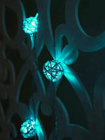 Aqua Turquoise Wicker Cane Rattan Ball Style -2m Long Battery Powered fairy lights xmas party event table centrepiece decor