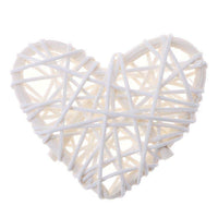 White Cane Rattan Heart -LED Mains Plug Lights - 5 metre long - Romantic Valentines Wedding Decoration Gift
