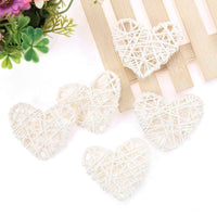 White Cane Rattan Heart -LED Mains Plug Lights - 5 metre long - Romantic Valentines Wedding Decoration Gift