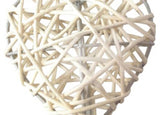 White Cane Rattan Heart -LED Mains Plug Lights - 5 metre long - Romantic Valentines Wedding Decoration Gift