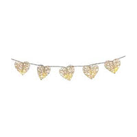 White Cane Rattan Heart -LED Mains Plug Lights - 5 metre long - Romantic Valentines Wedding Decoration Gift