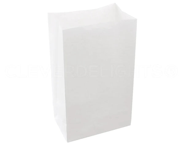 10 Pack White Luminary Bags - Wedding, Reception, Christmas, and Party Décor - Paper Candle Bag - Blank Luminaria - Holiday Candle Lantern