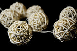 White Rattan Ball Decorative Party Wedding LED Lights Wedding Decor - 10 metre long with 100 bulb/balls Xmas decor
