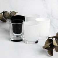 Pure White Glass Holder for Votive or Tea Light Candles - Wedding Table Decor