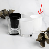 Pure White Glass Holder for Votive or Tea Light Candles - Wedding Table Decor
