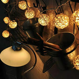 White Rattan Ball Decorative Party Wedding LED Lights Wedding Decor - 10 metre long with 100 bulb/balls Xmas decor