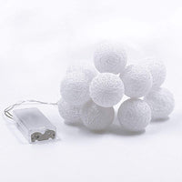 White Cotton Ball Mix, 5cm Balls - 5 metre Long Battery Powered Wire String -   wedding birthday xmas party event night lights