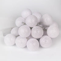 White Cotton Ball Mix, 5cm Balls - 5 metre Long Battery Powered Wire String -   wedding birthday xmas party event night lights