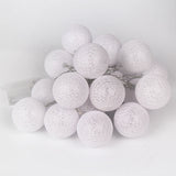 White Cotton Ball Mix, 5cm Balls - 5 metre Long Battery Powered Wire String -   wedding birthday xmas party event night lights