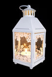 21cm White Metal Tealight Candle Miners Lantern - Indoor Outdoor Decor - Wedding Party Centrepiece