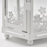 21cm White Metal Tealight Candle Miners Lantern - Indoor Outdoor Decor - Wedding Party Centrepiece