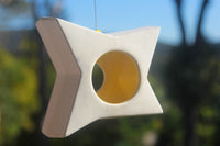 Hanging Candle Holder- Star - Outdoor/Indoor - Yellow n White - Outdoor garden decor