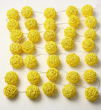 Yellow Natural Cane Wicker Rattan Ball 2m Long Battery Powered fairy lights xmas party event table centrepiece decor