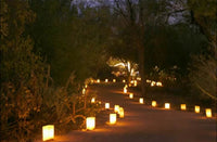 Happy Birthday White Tealight Candle Lantern Paper Party Safe Bag - 10 Pack