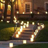 Happy Birthday White Tealight Candle Lantern Paper Party Safe Bag - 10 Pack