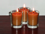 Chocolate Brown Wax Votive Table Candle in Clear Glass Holder - 6cm